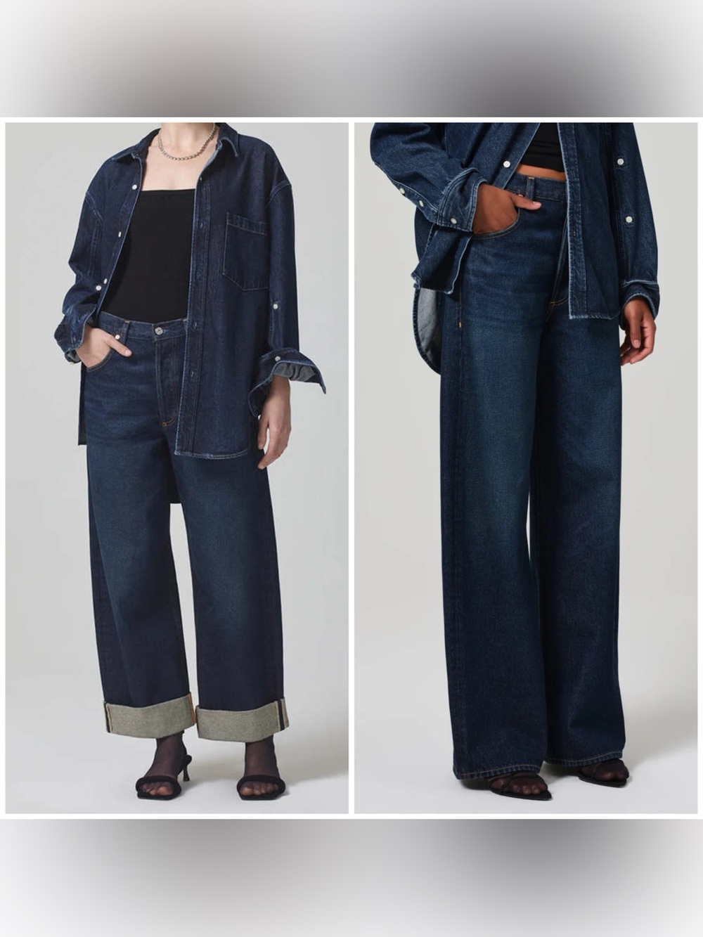 NWT Citizens of Humanity Ayla Baggy Wide Leg Jeans Bravo Dark Wash Size 32